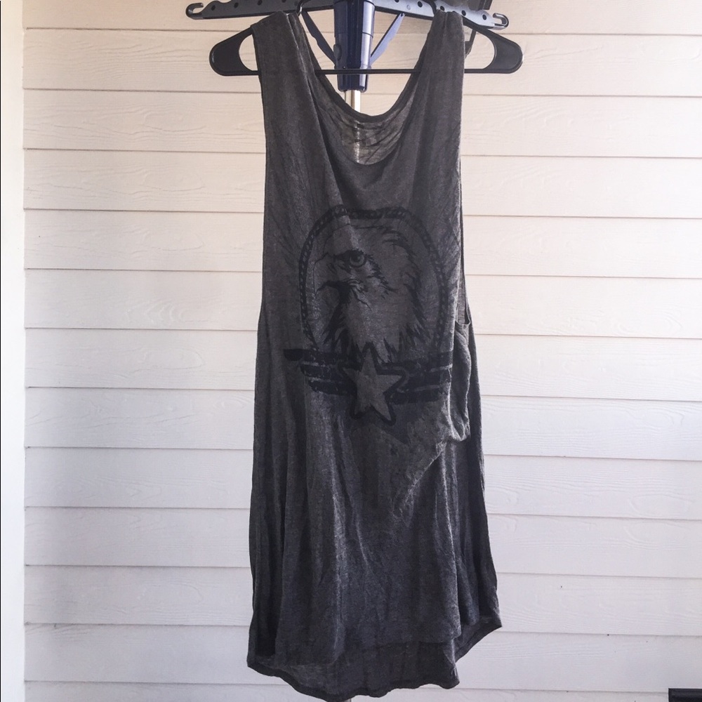 Grey Black Eagle Muscle Sleeve Dress Shirt XLong